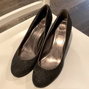 Black Sparkle Heels Womens 11M, Mix No.6 with sparkle finish